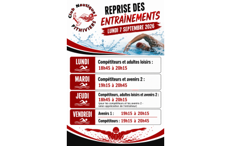 Horaires d'entraînement